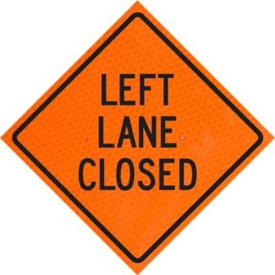 Left Lane Closed 48" Diamond Grade™ Roll-up