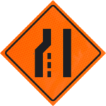 Left Lane Closed Ahead (w20-5l) 48" Diamond Grade™ Roll-up | Left LaneReduction (symbol) 48" Diamond Grade™ Roll-up