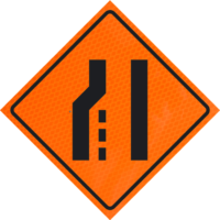 Accident Ahead 48" Diamond Grade™ Roll-up Sign | Left LaneReduction (symbol) 48" Diamond Grade™ Roll-up