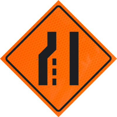 Left LaneReduction (symbol) 48" Diamond Grade™ Roll-up
