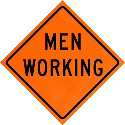 Men Working 48" Diamond Grade™ Roll-up | Men Working 48" Diamond Grade™ Roll-up
