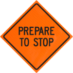 One Lane Closed Ahead 48" Diamond Grade™ Roll-up | Prepare To Stop 48" Diamond Grade™ Roll-up