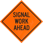 Shoulder Work Ahead 48" Diamond Grade™ Roll-up | Signal Work Ahead 48" Diamond Grade™ Roll-up