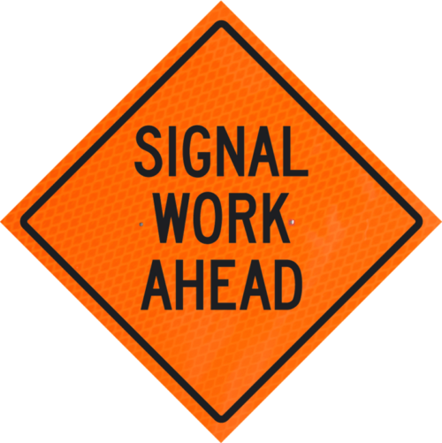 Signal Work Ahead 48" Diamond Grade™ Roll-up | Signal Work Ahead 48" Diamond Grade™ Roll-up