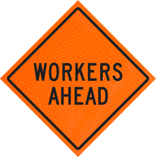 Workers Ahead 48" Diamond Grade™ Roll-up | Workers Ahead 48" Diamond Grade™ Roll-up