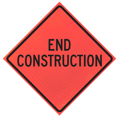 End Constructio 48" Marathon™ Roll-up Sign | End Constructio 48" Marathon™ Roll-up Sign