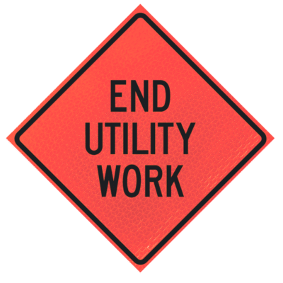 End Utility Work 48" Marathon™  Roll-up Sign