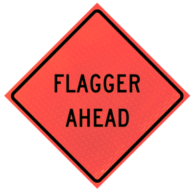 Flagger Ahead (w20-7a) 48" Marathon™ Roll-up