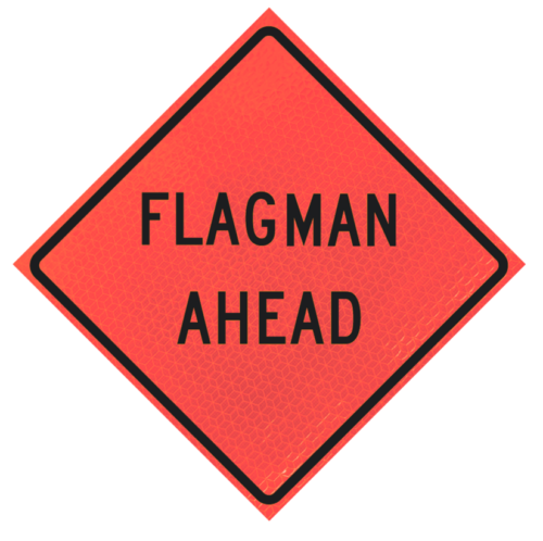 Flagman Ahead 48" Marathon™ Roll-up Sign | Flagman Ahead 48" Marathon™ Roll-up Sign