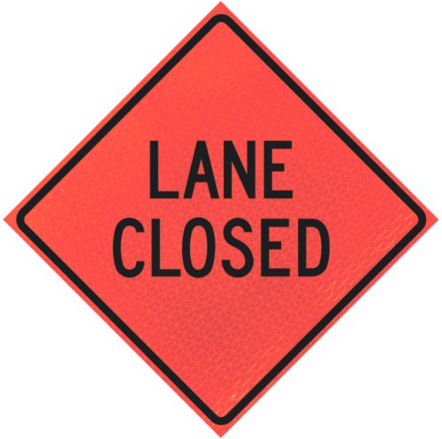 Lane Closed 48" Marathon™ Roll-up Sign | Lane Closed 48" Marathon™ Roll-up Sign