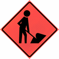 Worker (symbol) (w21-1)  48" Marathon™  Roll-up Sign