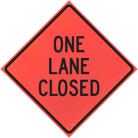 No Shoulder (w8-23) 48" Marathon™ Roll-up Sign | One Lane Closed 48" Marathon™ Roll-up Sign