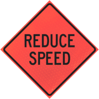 Reduce Speed 48" Marathon™  Roll-up Sign