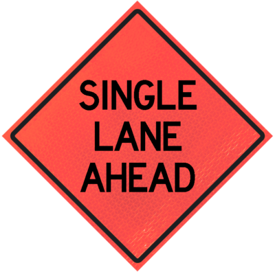 48-MARO-4LEX-SLA.png Single Lane Ahead 48" Marathon™ Roll-up | Single Lane Ahead 48" Marathon™ Roll-up