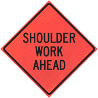 Shoulder Work Ahead 48" Marathon™  Roll-up Sign - Image 1