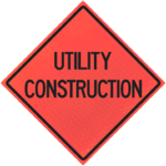 Utility Construction 48"marathon™ Roll-up Sign | Utility Construction 48"marathon™ Roll-up Sign