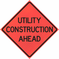 Utility Construction Ahead 48" Marathon™ Roll-up