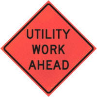 Utility Work Ahead (w21-7) 48" Marathon™  Roll-up Sign