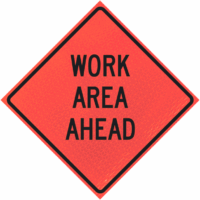 Work Area Ahead  48" Marathon™  Roll-up Sign