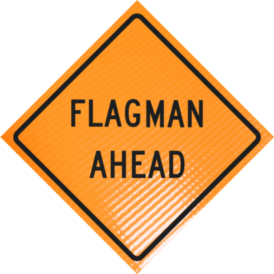 | Flagman ahead 48" non-reflective roll-up sign