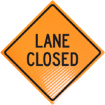 | Lane closed 48" non-reflective roll-up sign