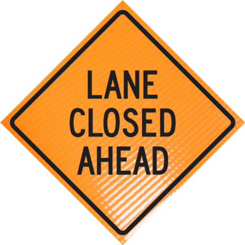 | Lane closed ahead 48" non-reflective roll-up