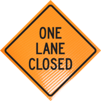 One lane closed 48" non-reflective roll-up sign