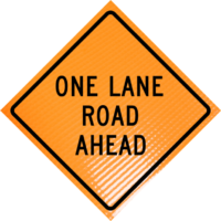 One lane road ahead w20-4 48" non-reflective - Image 1