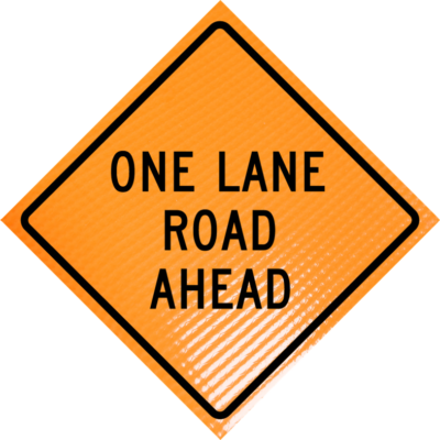 | One lane road ahead w20-4 48" non-reflective