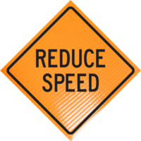 Reduce speed 48" non-reflective roll-up sign - Image 1