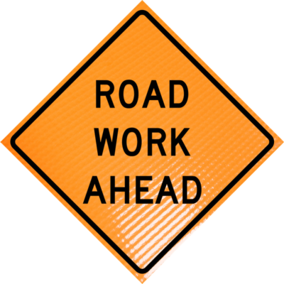 | Road work ahead (w20-1) 48" non-reflective roll-up sign