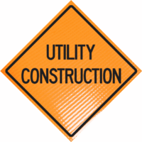 Utility constructio 48" non-reflective roll-up sign