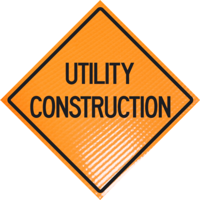 | Utility constructio 48" non-reflective roll-up sign