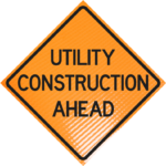 | Utility construction ahead 48" non-reflective roll-up