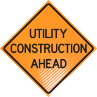 Utility construction ahead 48" non-reflective roll-up