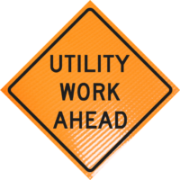 Utility work ahead  (w21-7) 48" non-reflective roll-up