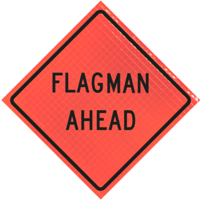 | Flagman Ahead 48" Super Bright™ Roll-up Sign