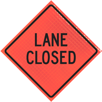 Lane Closed 48" Super Bright™ Roll-up Sign