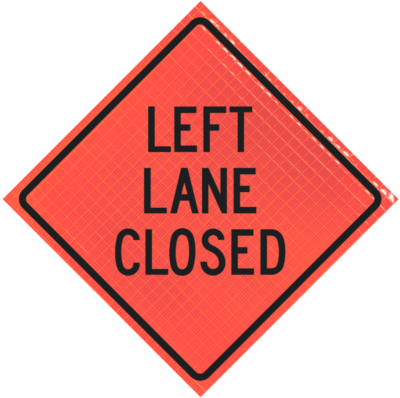 | Left Lane Closed 48" Super Bright™ Roll-up Sign