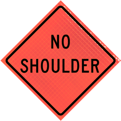 No Shoulder (w8-23) 48" Super Bright™ Roll-up Sign