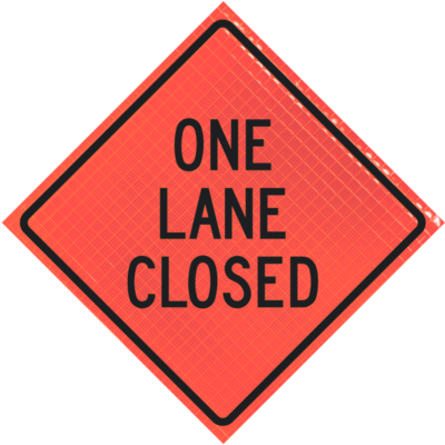 One Lane Closed 48" Super Bright™ Roll-up Sign