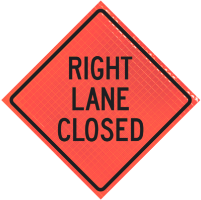 48-SBO-4LEX-RLC.png | Right Lane Closed (w20-5r) 48" Super Bright™ Roll-up Sign