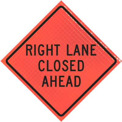 Work Zone Supply 2023 work zone products catalog work zone products RIGHT LANE CLOSED AHEAD (W20-5R)