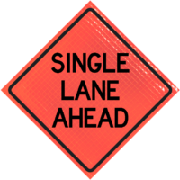 Single Lane Ahead 48" Super Bright™ Roll-up Sign