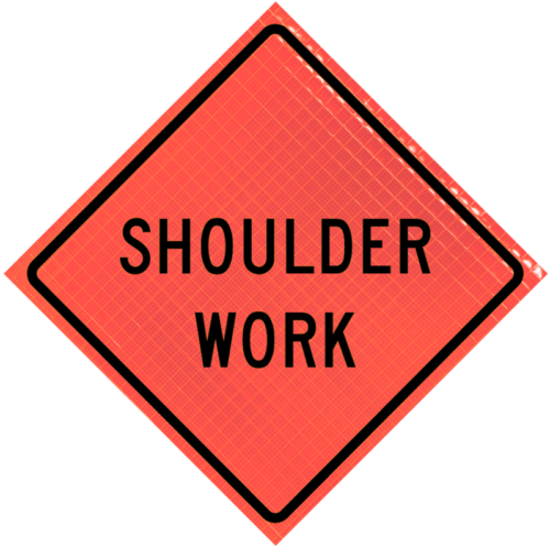 | Shoulder Work (w21-5) 48" Super Bright™ Roll-up Sign