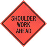 Shoulder Work Ahead 48" Super Bright™ Roll-up Sign - Image 1