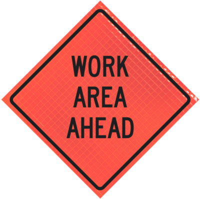 | Work Area Ahead 48" Super Bright™ Roll-up Sign
