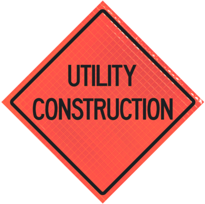 Utility Construction 48" Super Bright™ Roll-up utility Construction 48" Super Bright™ Roll-up Sign