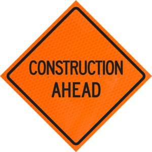 Construction Ahead 48" Diamond Grade™ Roll-up