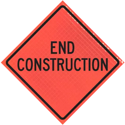 | End Construction 48" Super Bright™ Roll-up Sign